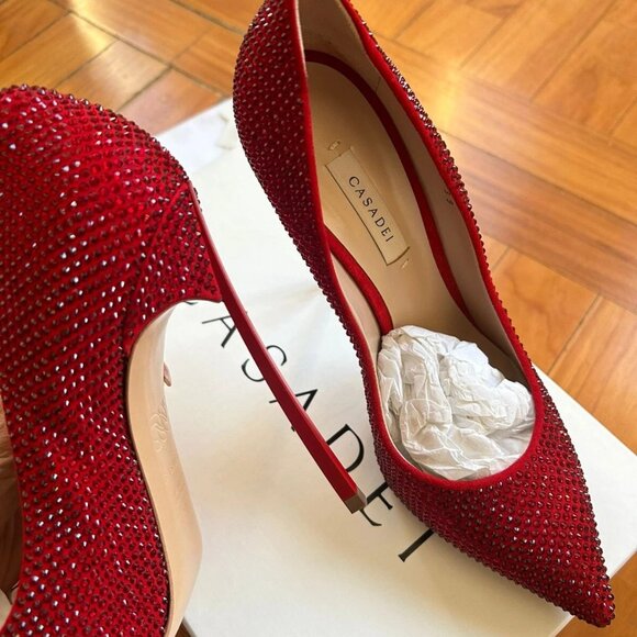 Casadei Cryst Blade Neckline Pumps - Picture 6 of 12